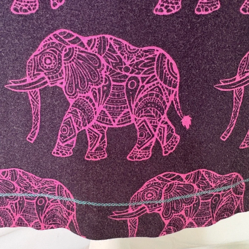 Hatley Dress Elephant Print Short Sleeve Shift Medium Pink Purple Summer